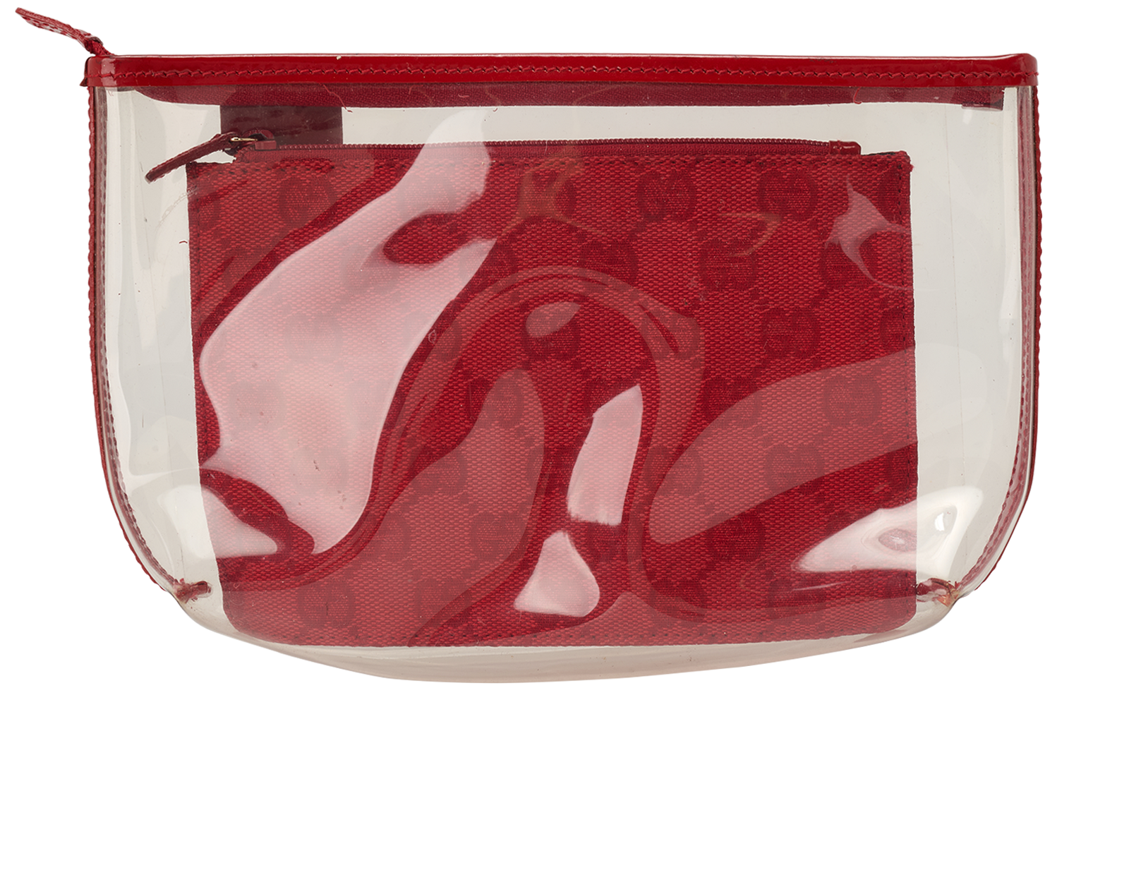 Gucci GG Cosmetic Pouch, &pound;150, Accessories, Red, Canvas/PVC, Back view
